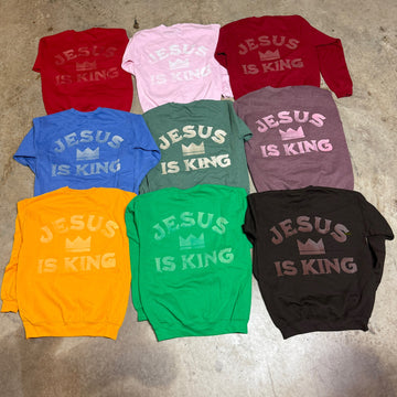 Jesus is King Bleached Crewneck (SMALL ONLY)