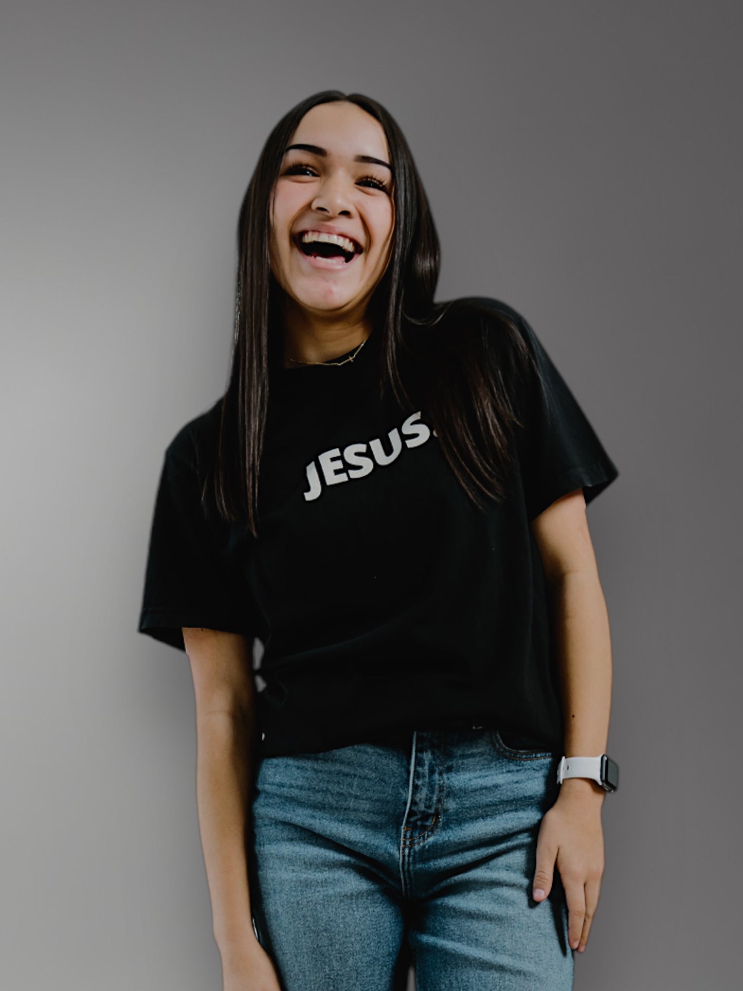 Jesus. Tee Black and Bone