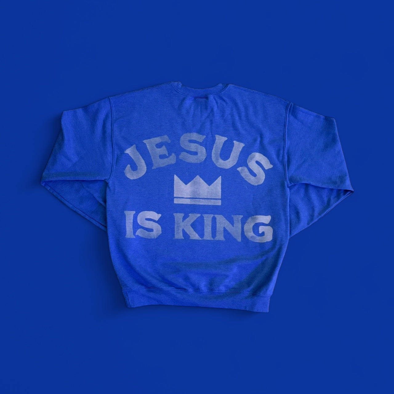 Jesus Is King Bleached Heathered Blue - 210Apparel