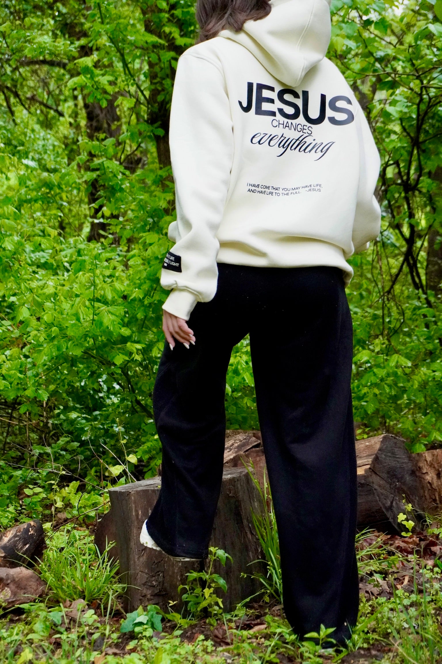 Jesus Changes Everything Hoodie — Bone