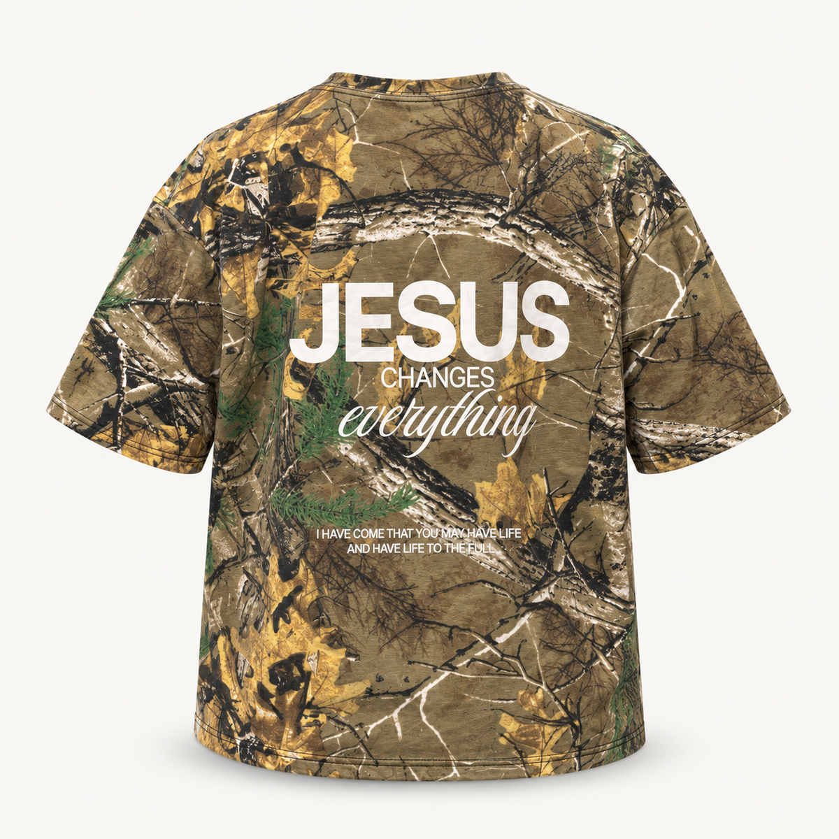 Jesus Changes Everything Oversized Camo Tee