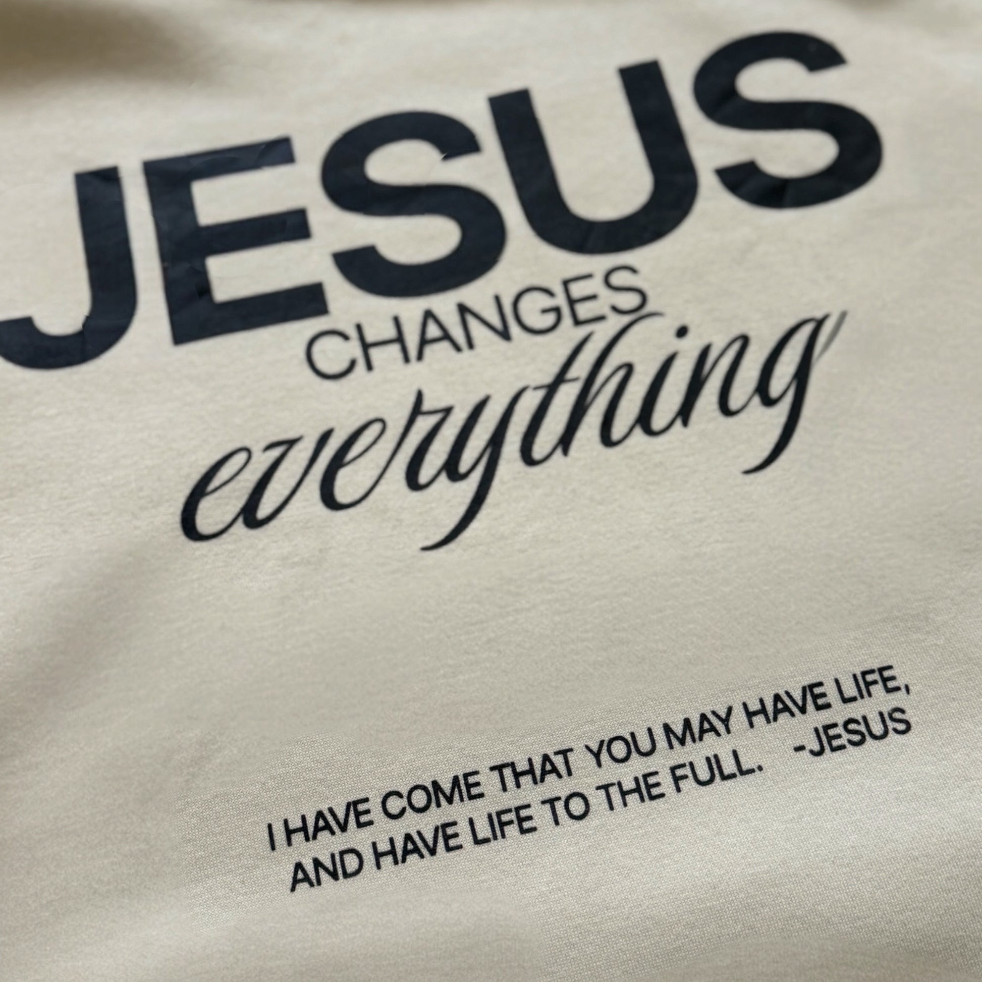 Jesus Changes Everything Hoodie — Bone - 210Apparel