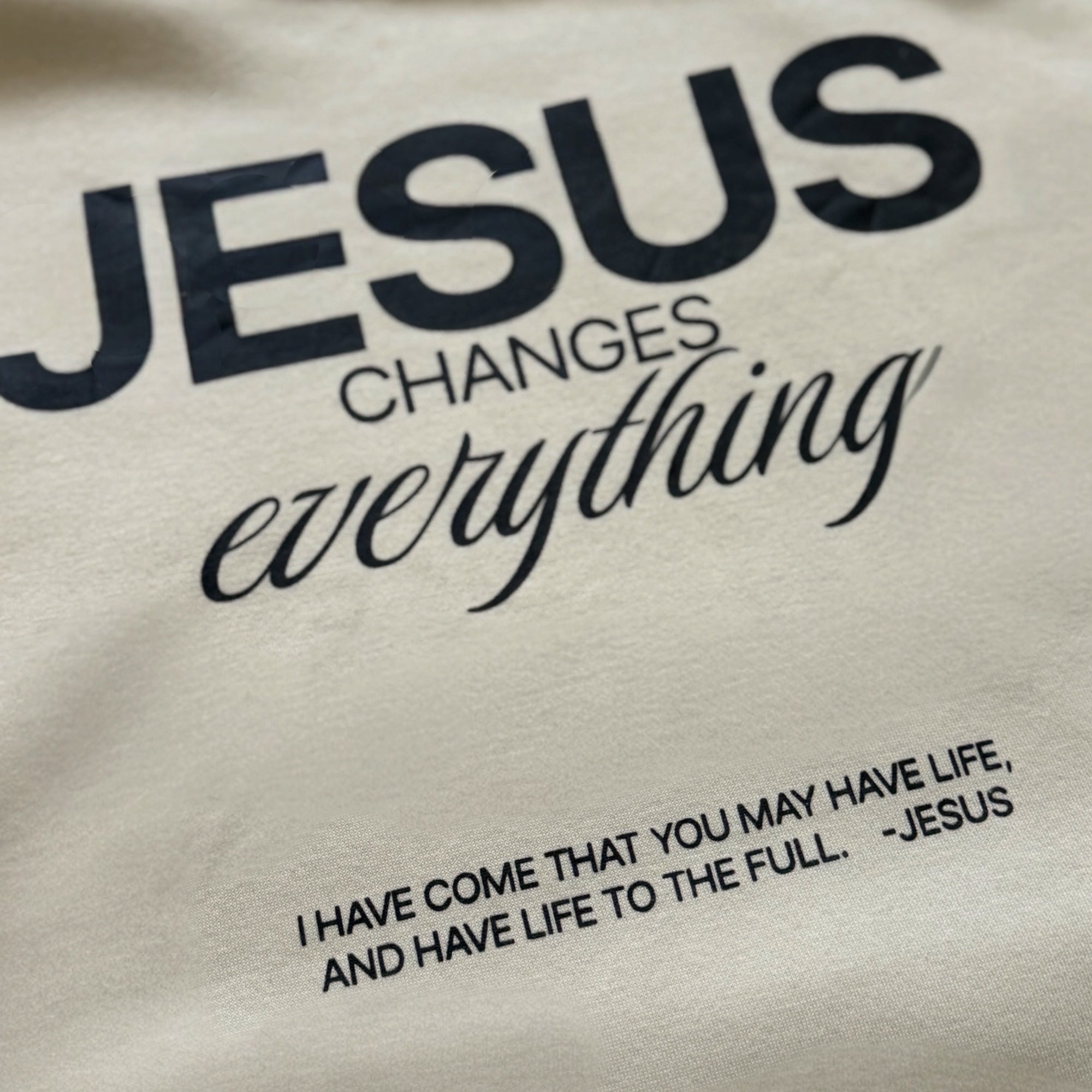 Jesus Changes Everything Hoodie — Bone - 210Apparel