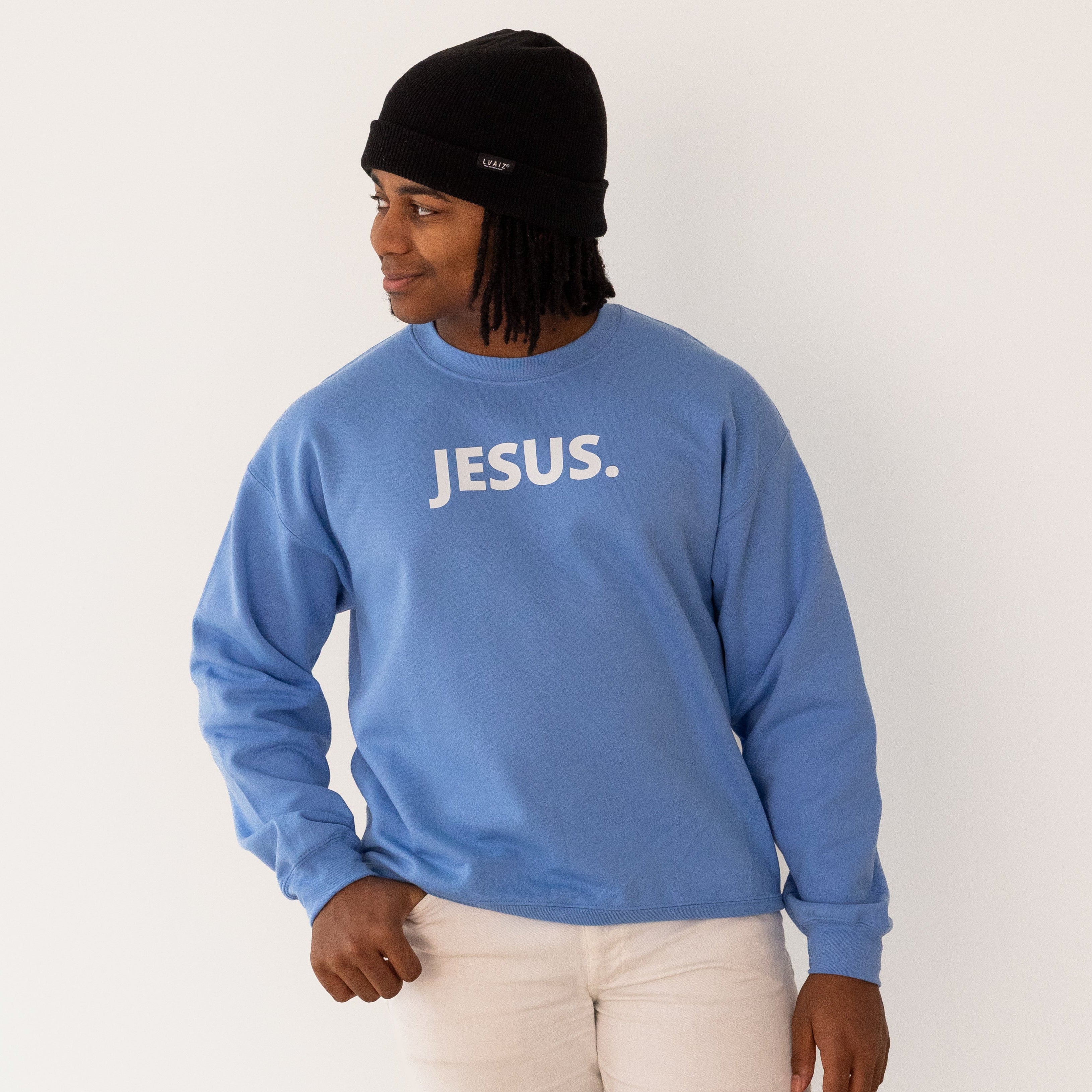 JESUS. Carolina Blue and White