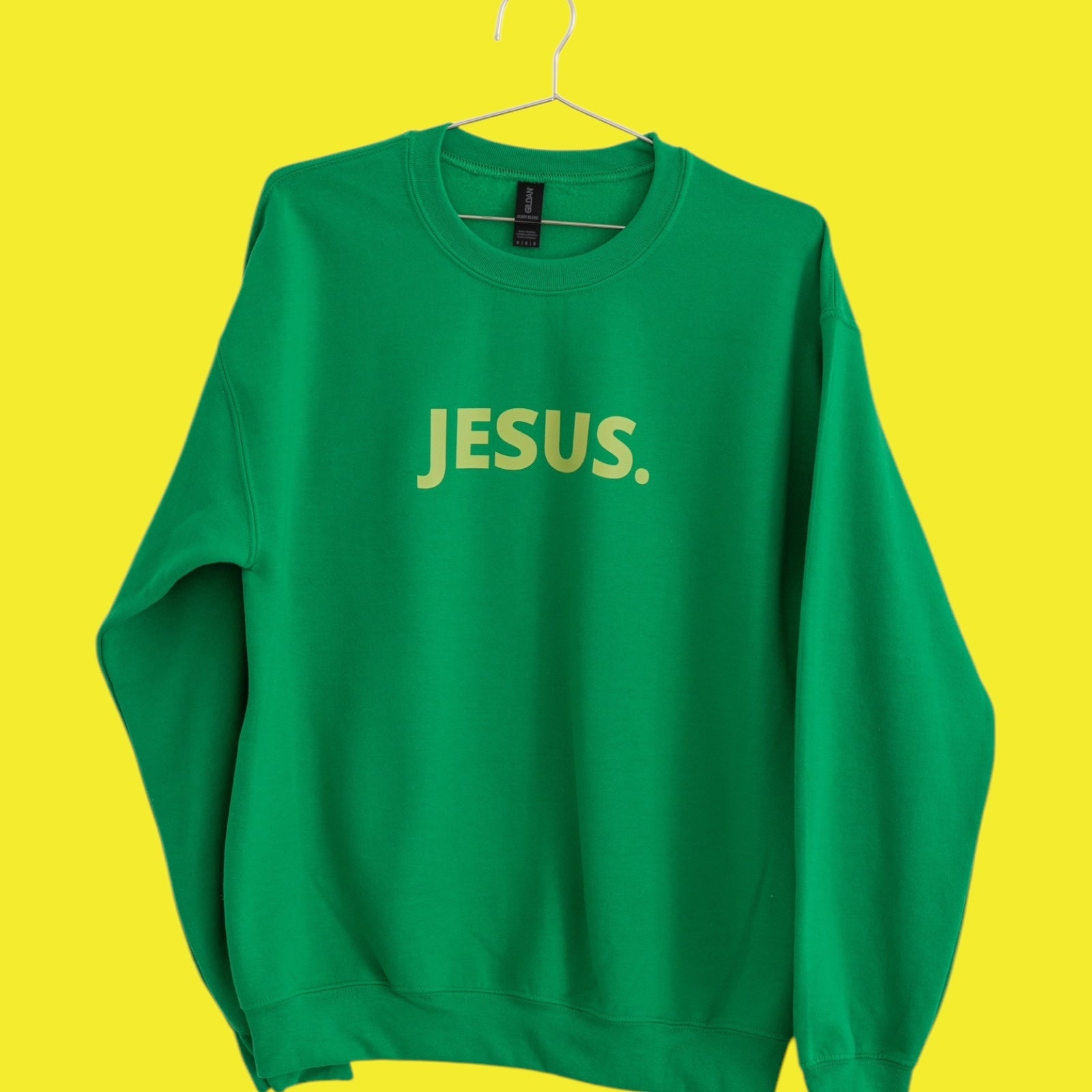 Jesus. Front Crew Irish Green