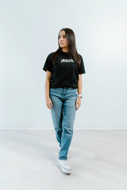 Jesus. Tee Black and Bone